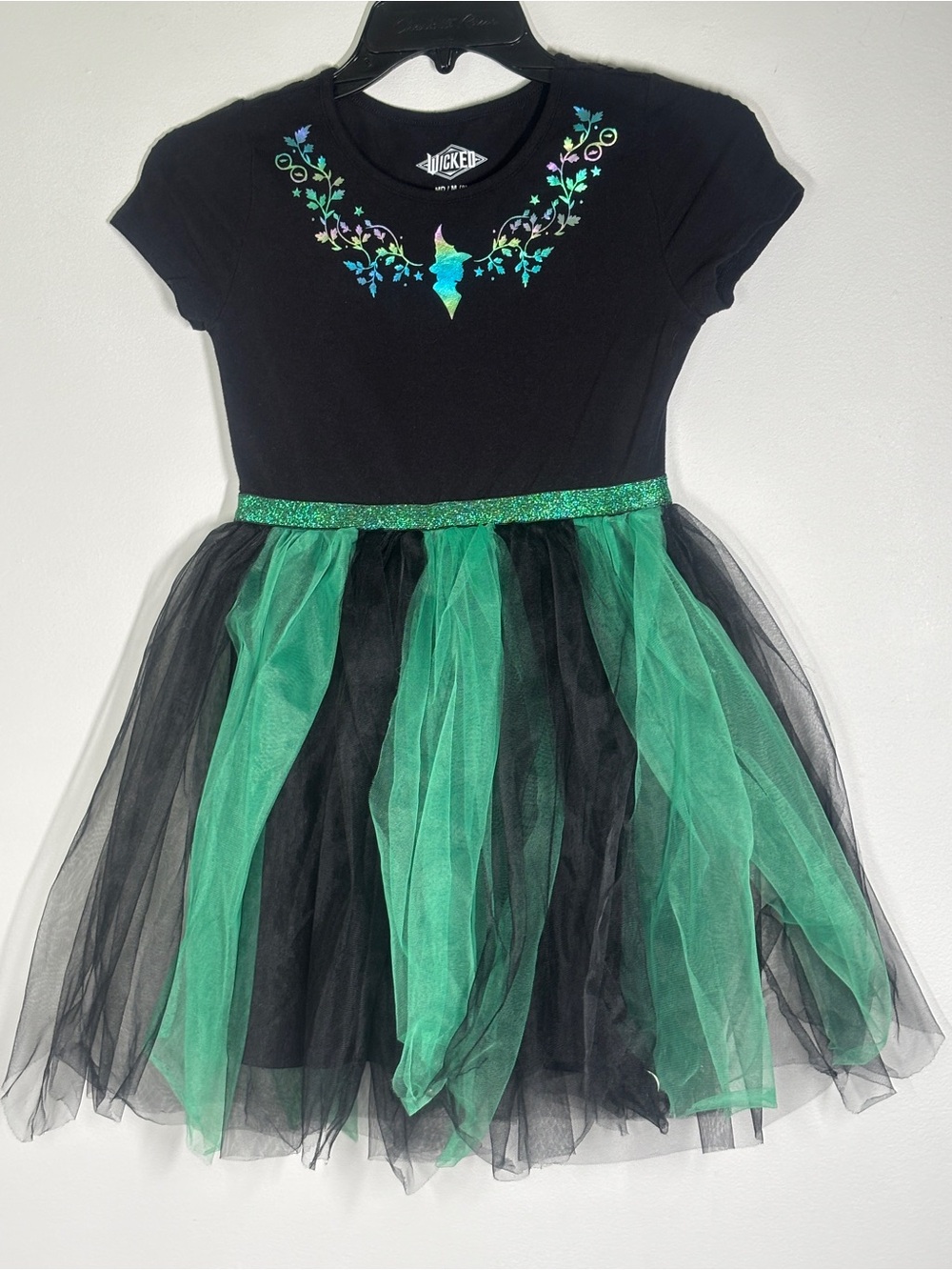 Wicked Black and Green Girls' Tulle Witch Costume Dress